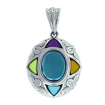 Prima 14k White Gemstone Pendant Prima 14k White Gemstone Pendant