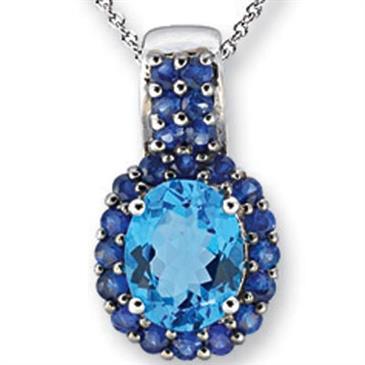 Prima 14k White Gemstone Pendant Prima 14k White Gemstone Pendant