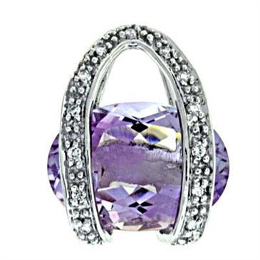 Prima 14k White Gemstone Pendant Prima 14k White Gemstone Pendant