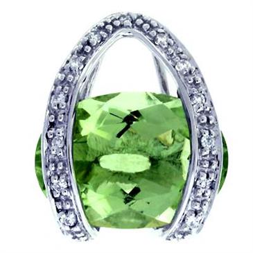 Prima 14k White Gemstone Pendant Prima 14k White Gemstone Pendant