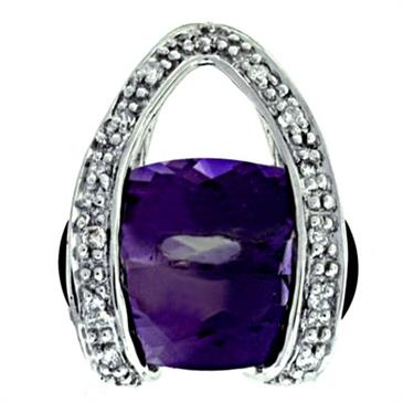 Prima 14k White Gemstone Pendant Prima 14k White Gemstone Pendant