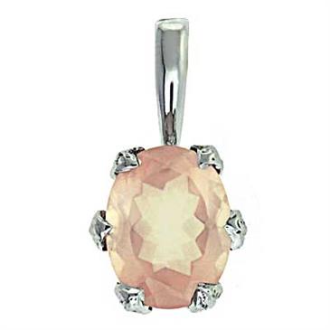 Prima 14k White Gemstone Pendant Prima 14k White Gemstone Pendant