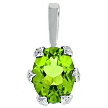 Prima 14k White Gemstone Pendant Prima 14k White Gemstone Pendant