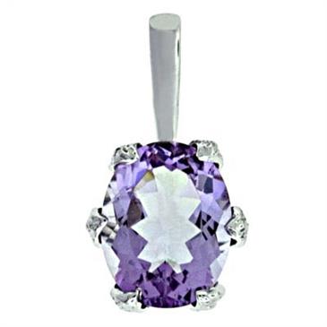 Prima 14k White Gemstone Pendant