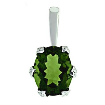Prima 14k White Gemstone Pendant Prima 14k White Gemstone Pendant