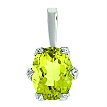 Prima 14k White Gemstone Pendant Prima 14k White Gemstone Pendant