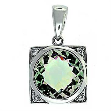 Prima 14k White Gemstone Pendant Prima 14k White Gemstone Pendant