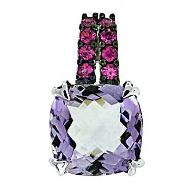 Prima 14k White Gemstone Pendant Prima 14k White Gemstone Pendant