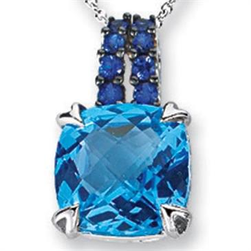 Prima 14k White Gemstone Pendant Prima 14k White Gemstone Pendant