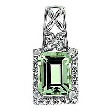 Prima 14k White Gemstone Pendant Prima 14k White Gemstone Pendant