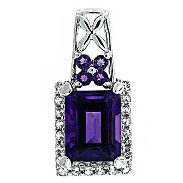 Prima 14k White Gemstone Pendant Prima 14k White Gemstone Pendant