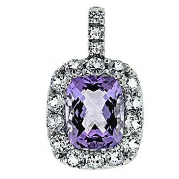 Prima 14k White Gemstone Pendant Prima 14k White Gemstone Pendant