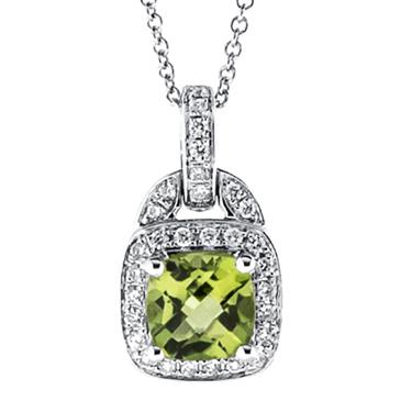 Prima 14k White Gemstone Pendant Prima 14k White Gemstone Pendant