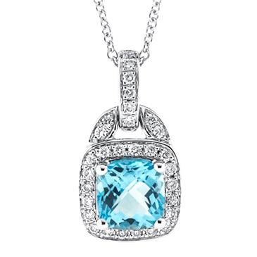 Prima 14k White Gemstone Pendant Prima 14k White Gemstone Pendant