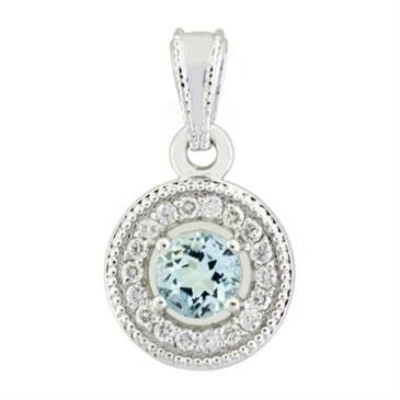 Prima 14k White Gemstone Pendant Prima 14k White Gemstone Pendant