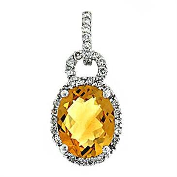 Prima 14k White Gold Gemstone Pendant Prima 14k White Gold Gemstone Pendant
