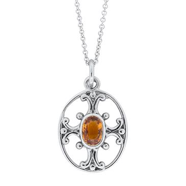 Prima 14k White Gold Gemstone Pendant Prima 14k White Gold Gemstone Pendant