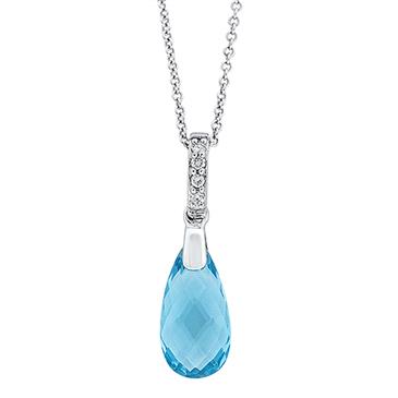 Prima 14k White Gold Gemstone Pendant Prima 14k White Gold Gemstone Pendant