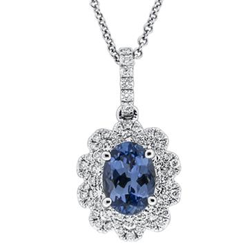 Prima 14k White Gold Gemstone Pendant Prima 14k White Gold Gemstone Pendant