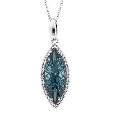 Prima 14k White Gold Gemstone Pendant Prima 14k White Gold Gemstone Pendant