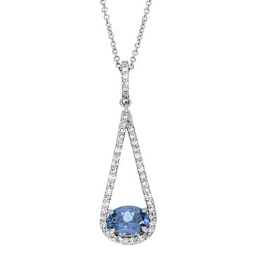 Prima 14k White Gold Gemstone Pendant Prima 14k White Gold Gemstone Pendant