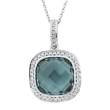 Prima 14k White Gold Gemstone Pendant Prima 14k White Gold Gemstone Pendant