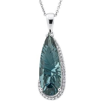 Prima 14k White Gold Gemstone Pendant Prima 14k White Gold Gemstone Pendant