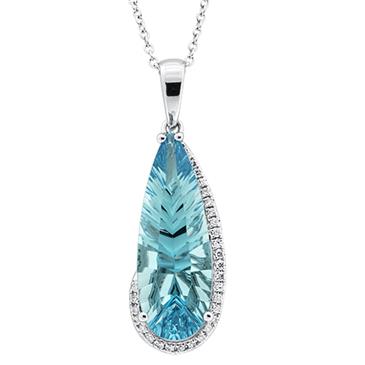 Prima 14k White Gold Gemstone Pendant Prima 14k White Gold Gemstone Pendant