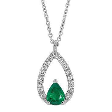 Prima 14k White Gold Gemstone Pendant Prima 14k White Gold Gemstone Pendant