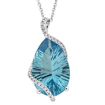 Prima 14k White Gold Gemstone Pendant Prima 14k White Gold Gemstone Pendant