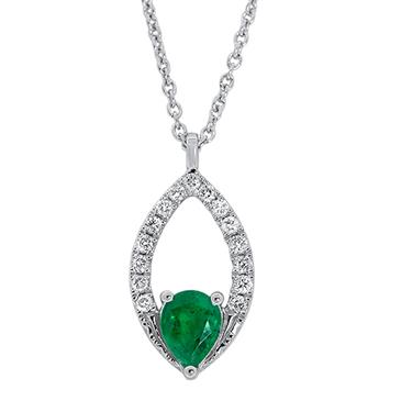 Prima 14k White Gold Gemstone Pendant Prima 14k White Gold Gemstone Pendant