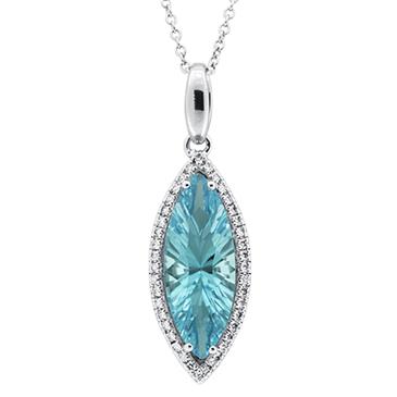 Prima 14k White Gold Gemstone Pendant Prima 14k White Gold Gemstone Pendant