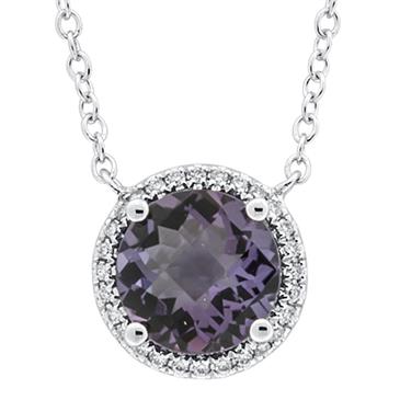 Prima 14k White Gold Gemstone Pendant Prima 14k White Gold Gemstone Pendant