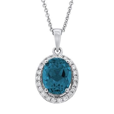 Prima 14k White Gold Gemstone Pendant Prima 14k White Gold Gemstone Pendant