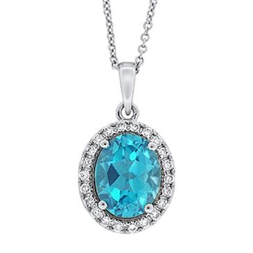 Prima 14k White Gold Gemstone Pendant Prima 14k White Gold Gemstone Pendant