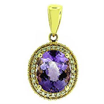 Prima 14k Yellow Gemstone Pendant Prima 14k Yellow Gemstone Pendant