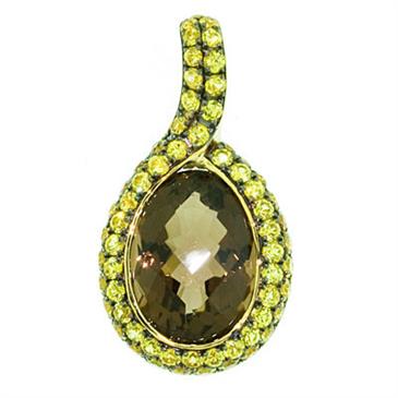 Prima 14k Yellow Gemstone Pendant Prima 14k Yellow Gemstone Pendant