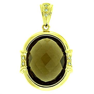 Prima 14k Yellow Gemstone Pendant Prima 14k Yellow Gemstone Pendant