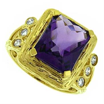 Prima Amethyst And Diamond Ring Prima Amethyst And Diamond Ring