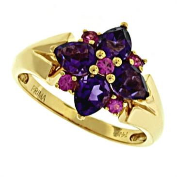Prima Amethyst And Pink Sapphire Ring