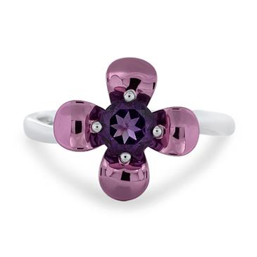Prima Amethyst Coated Flower Ring Prima Amethyst Coated Flower Ring