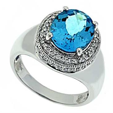 Prima Blue Topaz And Diamond Ring Prima Blue Topaz And Diamond Ring