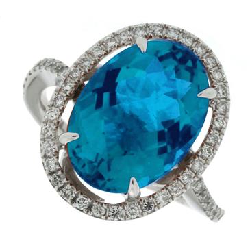 Prima Blue Topaz And Diamond Ring Prima Blue Topaz And Diamond Ring