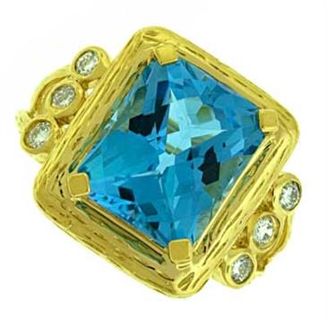 Prima Blue Topaz And Diamond Ring Prima Blue Topaz And Diamond Ring