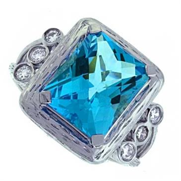 Prima Blue Topaz And Diamond Ring Prima Blue Topaz And Diamond Ring