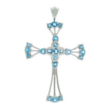Prima Blue Topaz Cross Pendant Prima Blue Topaz Cross Pendant