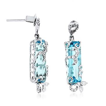 Prima Blue Topaz & Diamond Earring Prima Blue Topaz & Diamond Earring