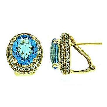 Prima Blue Topaz & Diamond Earrings Prima Blue Topaz & Diamond Earrings