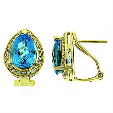 Prima Blue Topaz & Diamond Earrings Prima Blue Topaz & Diamond Earrings