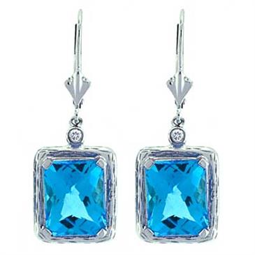 Prima Blue Topaz & Diamond Earrings Prima Blue Topaz & Diamond Earrings